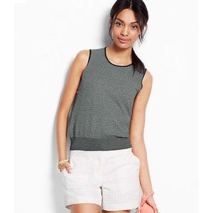 Ann Taylor - SMALL Blue Green Cotton Blend Striped Shell  $59.00 NWT